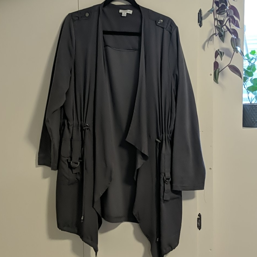 Drape front blazer/jacket - slate grey